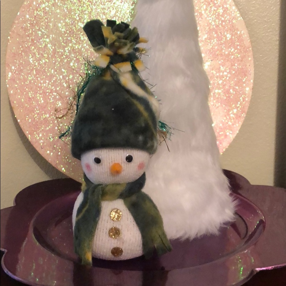 Green Bay Packers handmade sock snowman